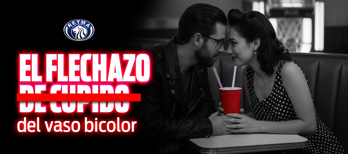 El flechazo del vaso bicolor